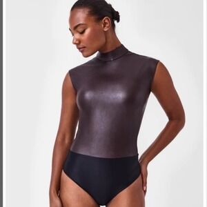 SPANX Sleeveless leather bodysuit